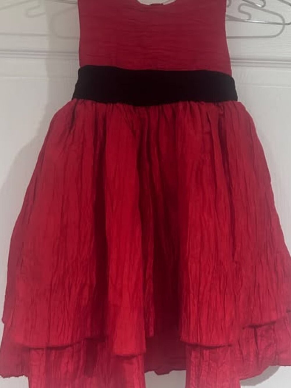 Red Sleeveless Girl's Party Dress 4